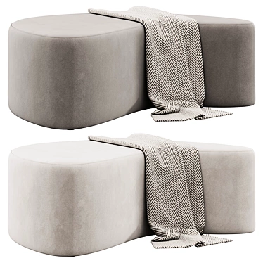 Modern Chic Carmen Accent Stool 3D model image 1 