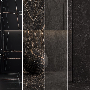 Black Laminam Collection: Cemento Noir 3D model image 1 