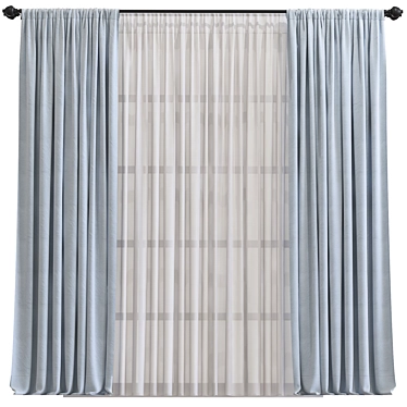 Origami Draped Curtain Design 3D model image 1 