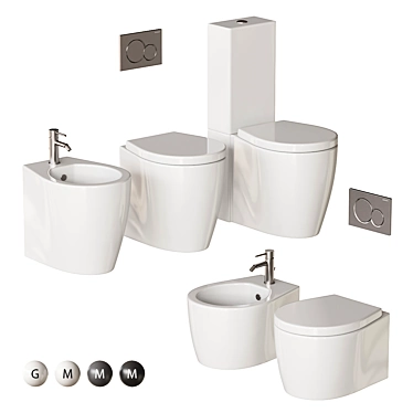 SmartB Ceramic Bathroom Collection 3D model image 1 