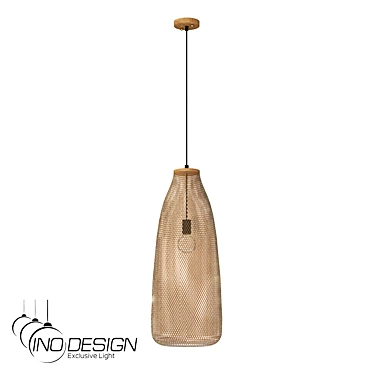 Modern Rattan Pendant Light 3D model image 1 