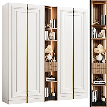 Neo-Classical Modular Cabinet 3D model image 1 