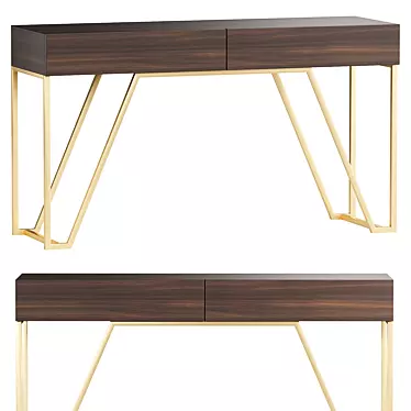 Modern Chic Wooden Console Table 3D model image 1 