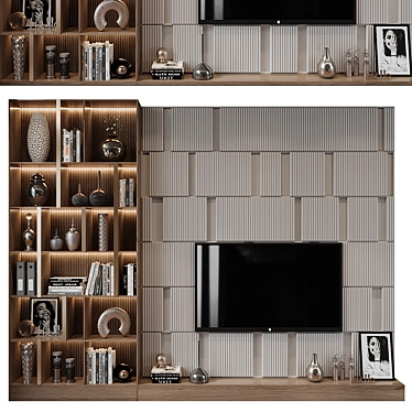 Modern TV Wall Shelf Decor 3D model image 1 