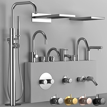 Industrial Bathroom Faucet - Modern Design 3D model image 1 