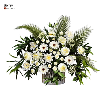 2015 White Flower 3D Model 3D model image 1 