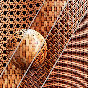 Bamboo Rattan Cane Material Set 3D model image 1 