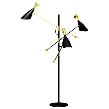 Designer Floor Lamp Duke (Black) 3D model image 1 