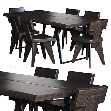 Yukon Live Edge Dining Set 3D model image 1 