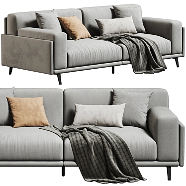 Stylish Arflex Frame Two-Seater Sofa 3D model image 1 