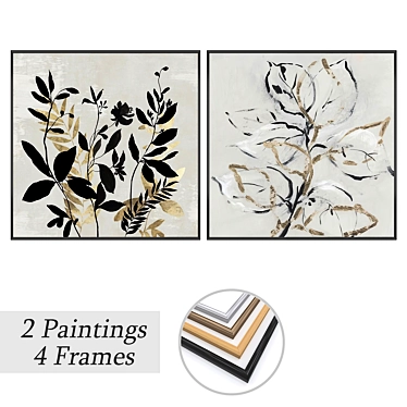 Artwork Set with Multiple Frames 3D model image 1 
