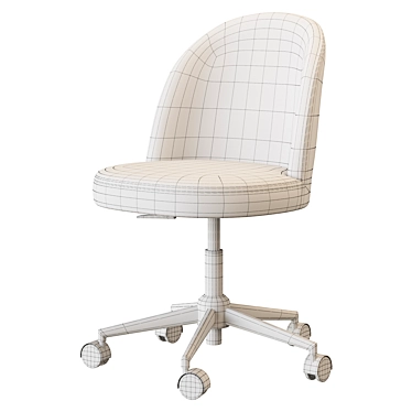 Inès Velvet Office Swivel Chair 3D model image 1 