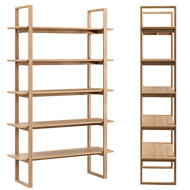 Dantone Home Oak Open Shelving 3D model image 1 