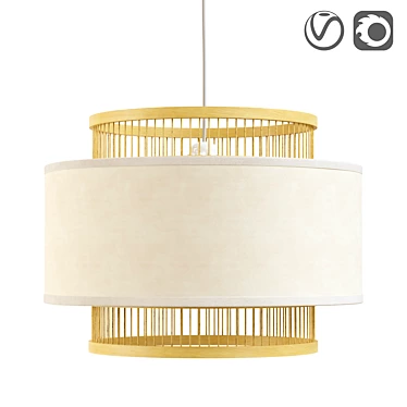 Mahina Natural Bamboo Pendant Light 3D model image 1 