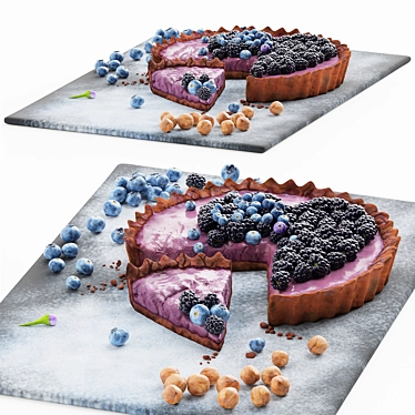 Delicious Blueberry Pie Baking Mold 3D model image 1 