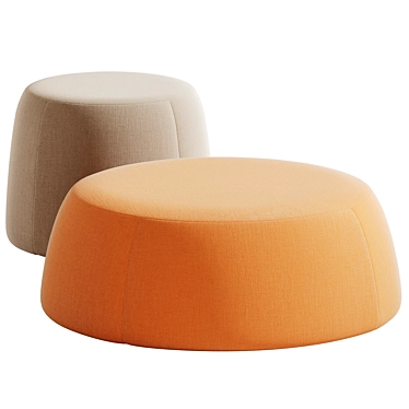 Boca Fabric Pouf: S/L, 3D-Ready 3D model image 1 