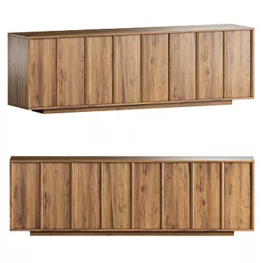 Modern Wooden Sideboard with Doors 3D model image 1 