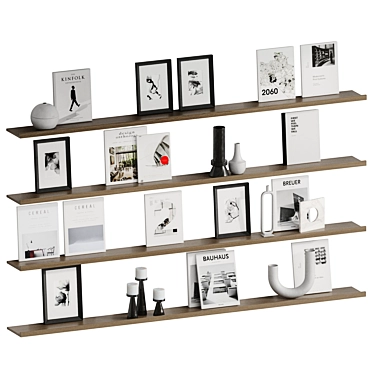 Decorative Wall Shelves with Fillings 3D model image 1 