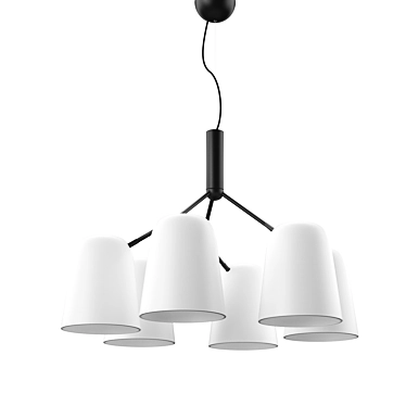 Modern Black and White Chandelier 3D model image 1 