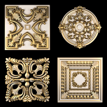 Intricate Ornament Design Elements Pack 3D model image 1 