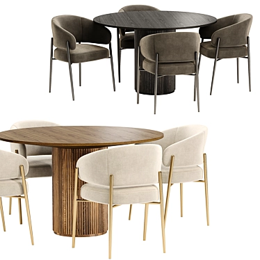 Elegant Linda Chair & Palais Royal Dining Table 3D model image 1 