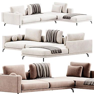 Marac Lione Corner Sofa: Modern Elegance 3D model image 1 