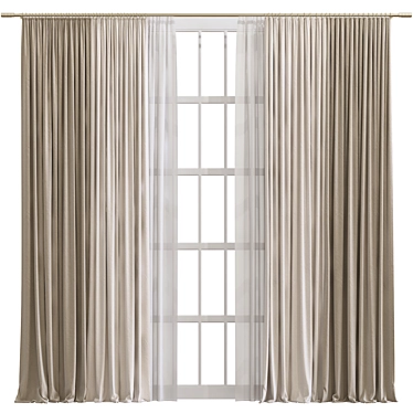 Mesh Patterned Curtain Design 3D model image 1 