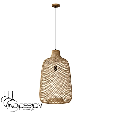 Modern Rattan Pendant Light 3D model image 1 