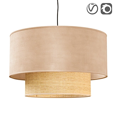 Boheme Textile Pendant Light 3D model image 1 