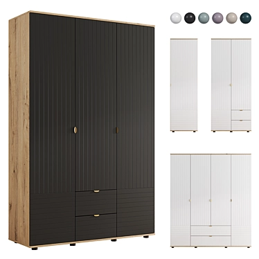 Monblan Line Wardrobe Set 3D model image 1 