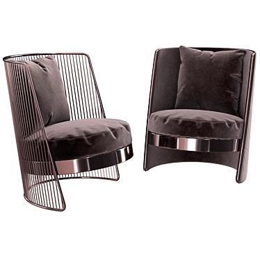 Modern Luxury Armchair Set "Joelle 3D model image 1 