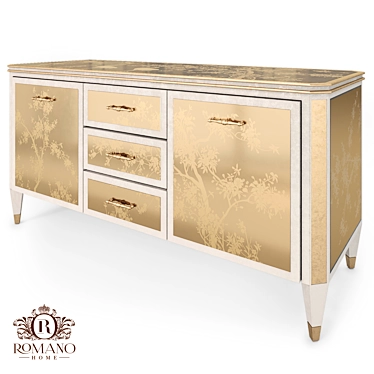 Handcrafted Maison Romano Home Cabinet 3D model image 1 