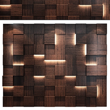 Modern Vray Wall Panel Decor 3D model image 1 