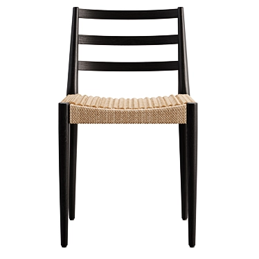 Modern Oak Chair with Rope Seat 3D model image 1 