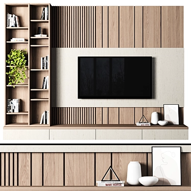 Modular TV Wall Unit 3D model image 1 
