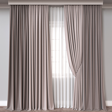 Versatile 3D Curtain Model Kit 3D model image 1 