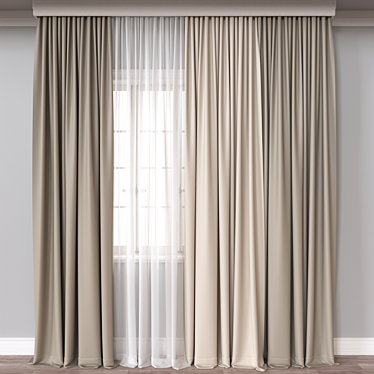 Double-Sided Curtain 3D Model 3D model image 1 