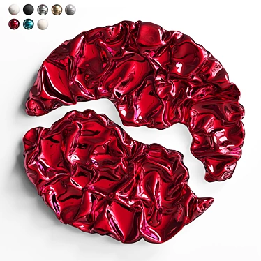 Garnet Folds Fabric Relief Sculpture 3D model image 1 