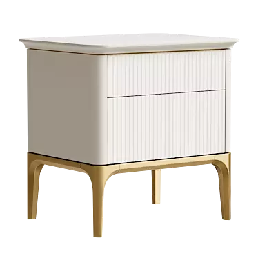 Primo Gold Bedside Table 3D model image 1 