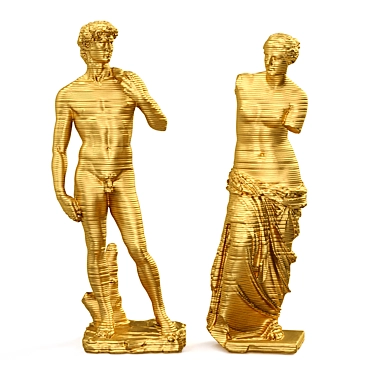 Modern Sculpture Set: David & Venus 3D model image 1 