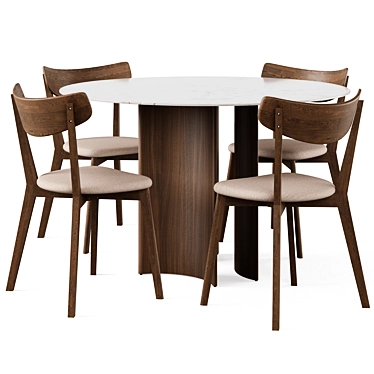 Modern Dining Set: Marnay Table & Ami Chair 3D model image 1 
