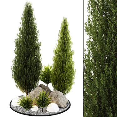 Landscaping Tree Bush OBJ Bundle 3D model image 1 