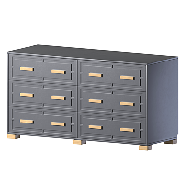 Classic Style Empi 6-Drawer Chest 3D model image 1 