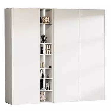 Modern Multifunctional Wardrobe 3D Model 3D model image 1 