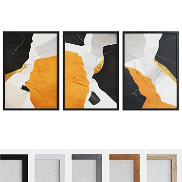 Modern Abstract Picture Frame Set 3D model image 1 