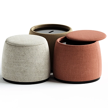 Elegant Domkapa Avery Pouf Trio 3D model image 1 