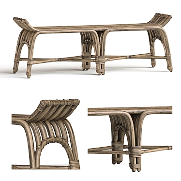 Purcell Bench in Legacy Metal 3D model image 1 