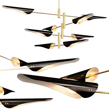 Rotating Designer Chandelier BEAM 3D model image 1 