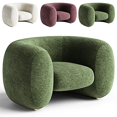 Molteni CINNAMON Armchair: Contemporary Elegance 3D model image 1 