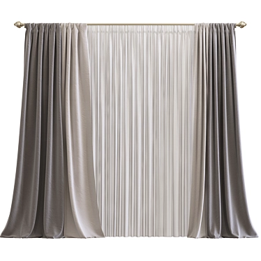 Meshed Curtain Design 3D model image 1 